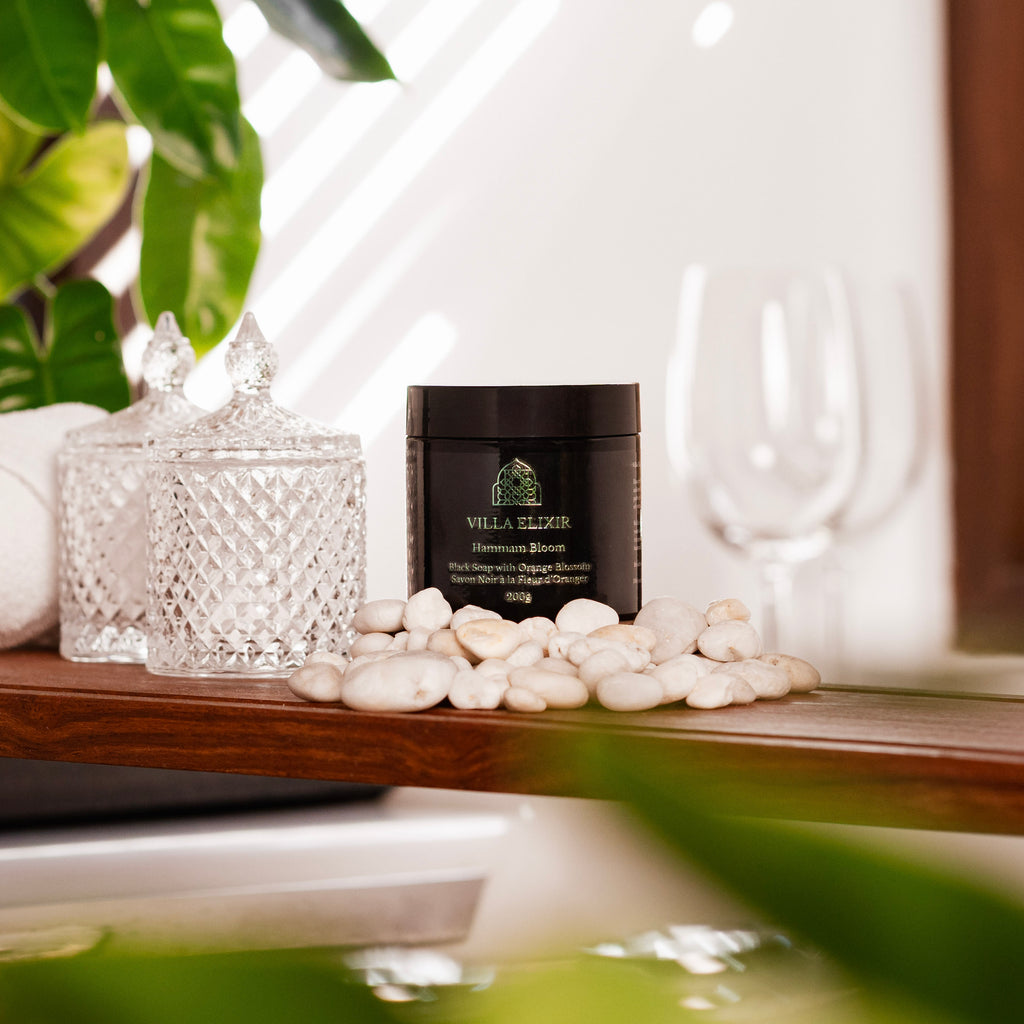 Hammam Bloom Black Soap mit Orangenblüte